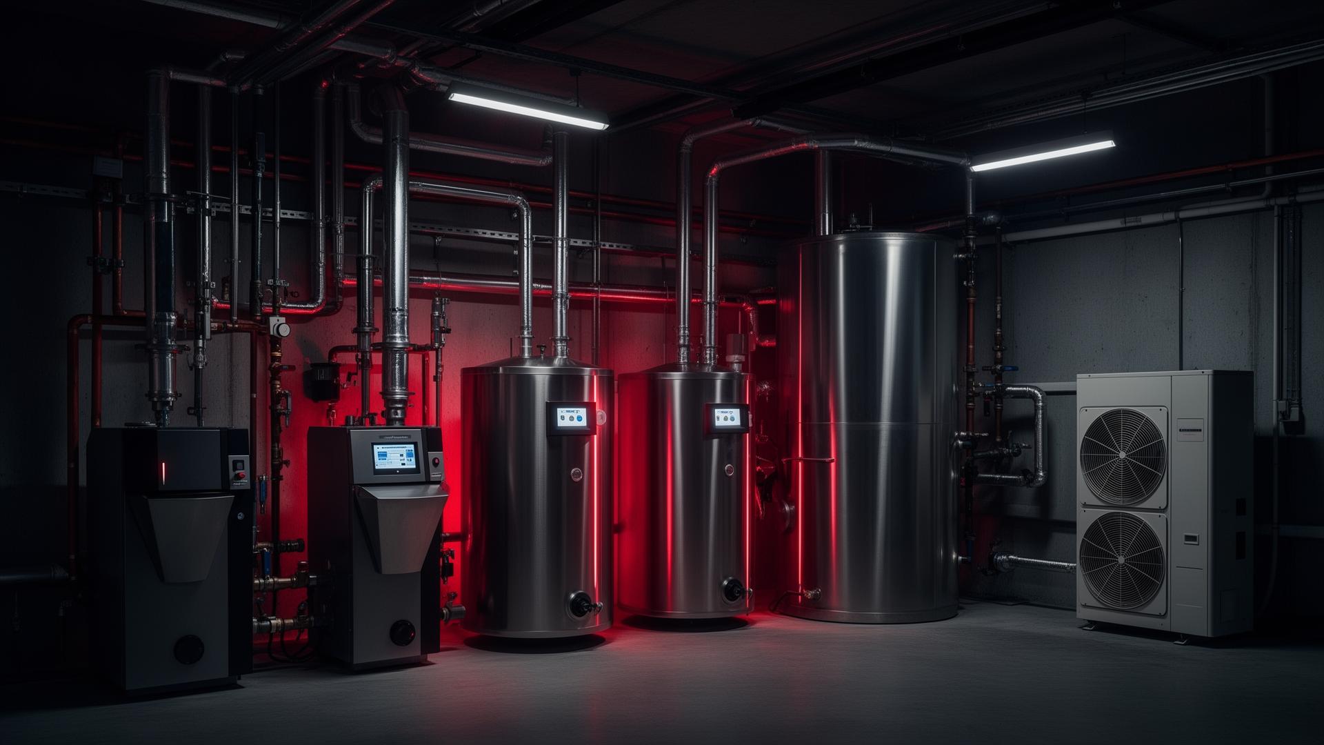 Moderní kotelna s technologiemi vytápění